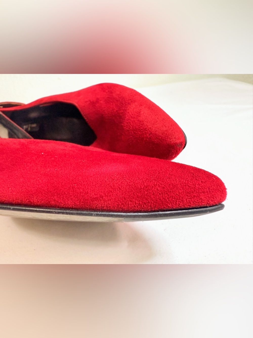 Paul Green Red Suede D’Orsay Heels Pointed Toe Pumps EU 38.5 US 8 - Picture 16 of 16
